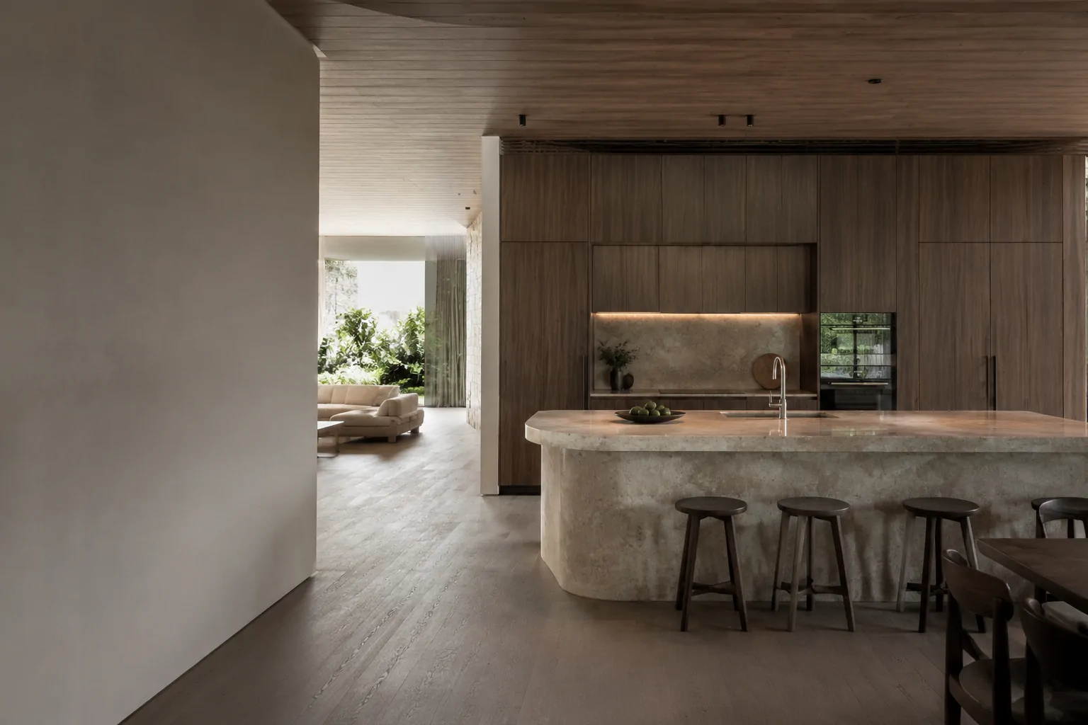 Material and cabinetry detail supporting the design study